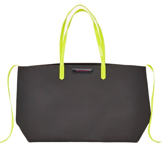 NWT Drunk Elephant Gray Rubber / Jelly Tote with Neon Shoulder Straps - Picture 1 of 2